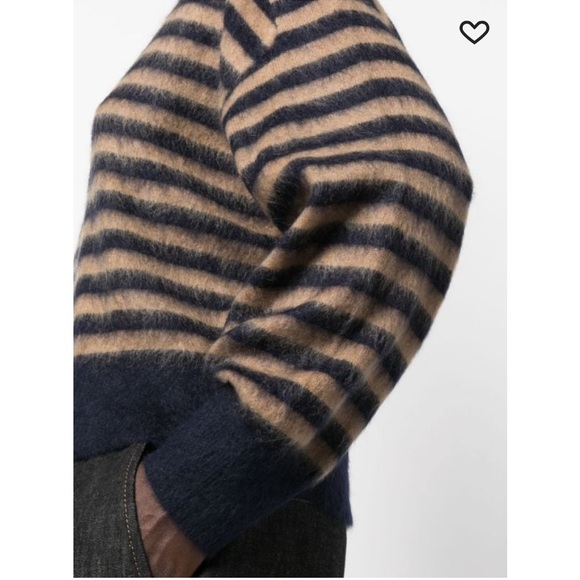 Brunello Cucinelli Striped Mohair, Virgin Wool and Cashmere Sweater with Monili - Picture 7 of 16